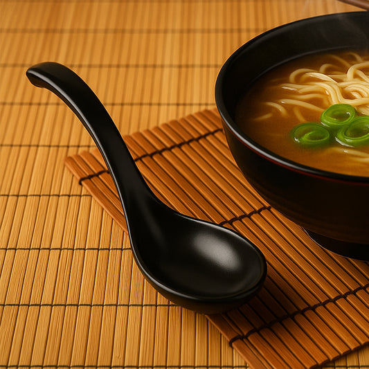 Plastic Soup Spoon Deep Bowl (1 Pc Black)