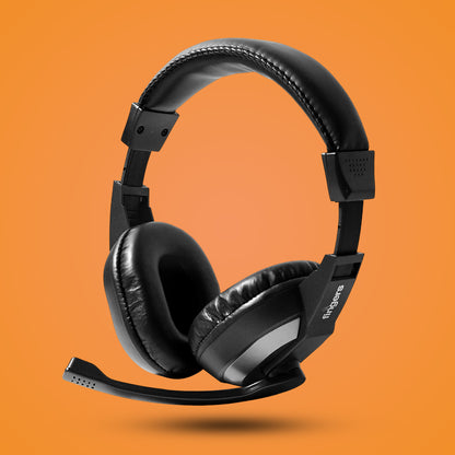 Wired Headset With Adjustable Headband  Noise-isolating Mic Set