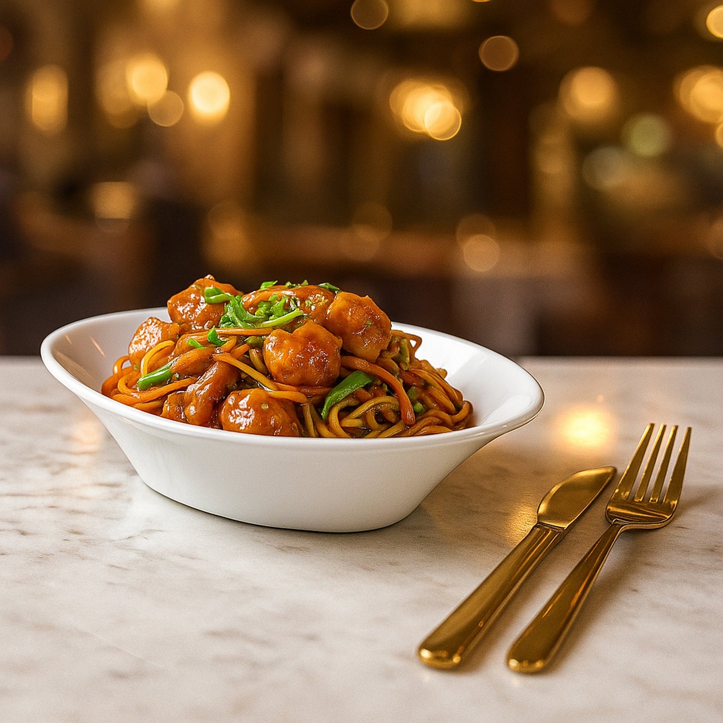 Plastic Marin Serving Bowl  Elegant Oval Deep Bowl (1 Pc  White)