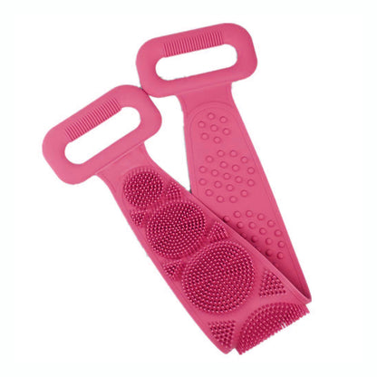 7275 Silicone Body Back Scrubber Double Side Bathing Brush For Skin Deep Cleaning