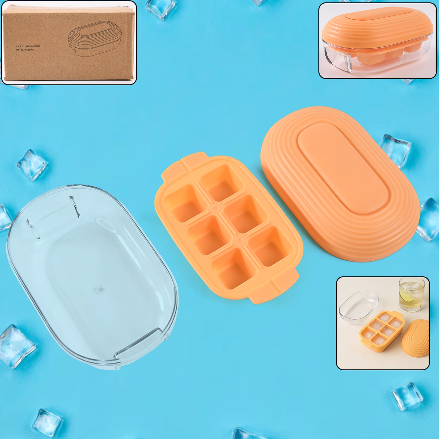 Plastic Ice Cube Tray (1 Set)