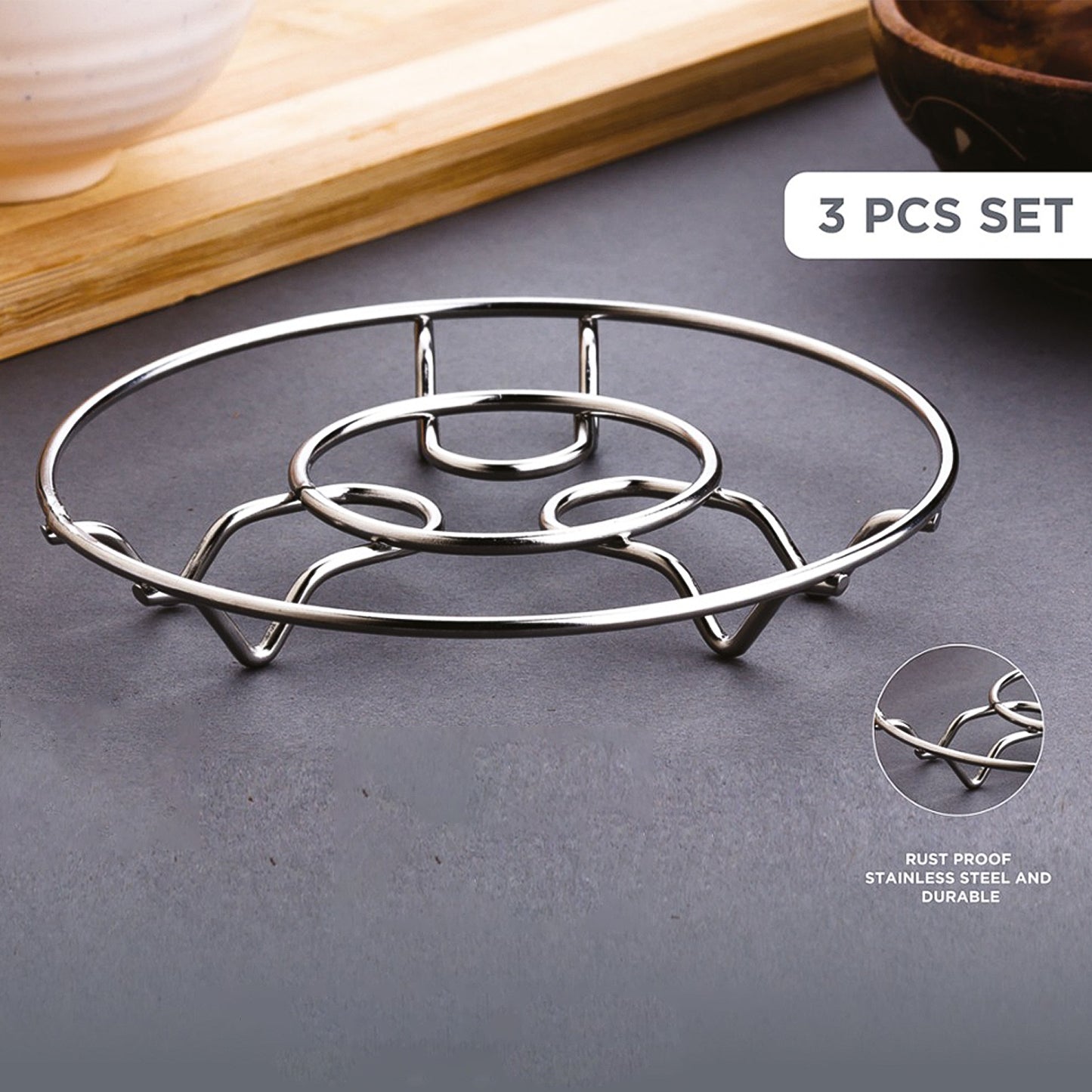 Apex Stainless Steel Wire Hotmate Trivet Stand Set Of 3