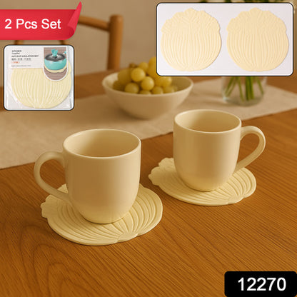 Silicone Leaf Design Coaster Set (2 Pc)