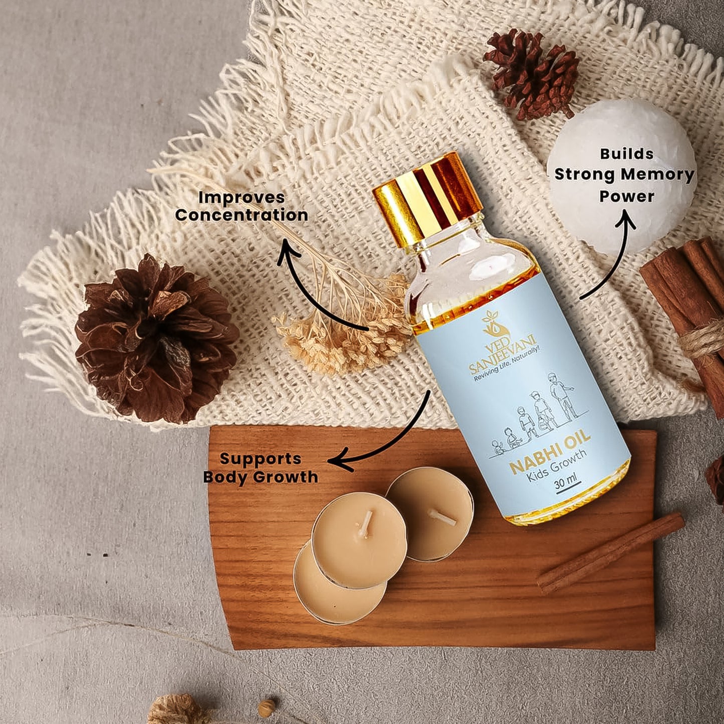 Ved Sanjeevani Nabhi Oil For Kids Growth (30ml  1 Pc)