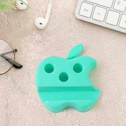 Multi-functional Apple-shaped Plastic Mobile Stand With Pen Holder (3 Pc  Mix Color)