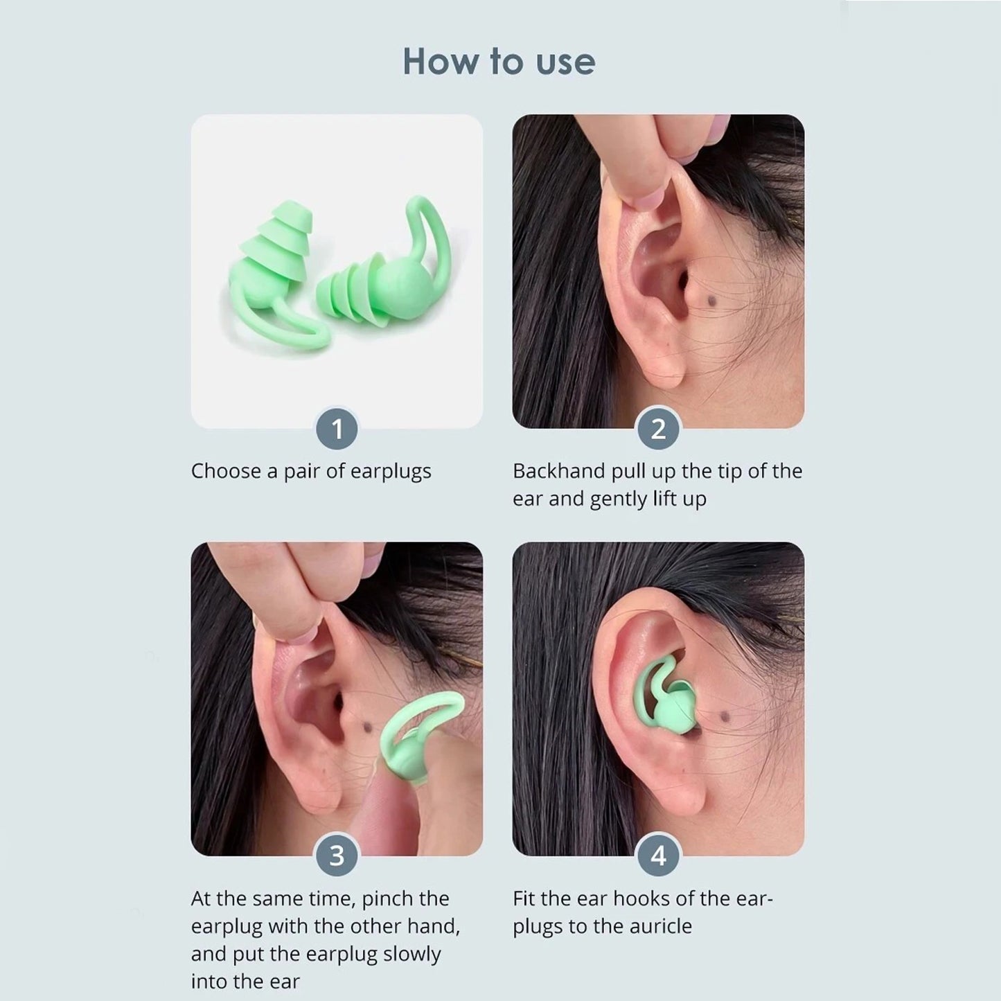 Premium Layered Silicone Noise Reduction Earplugs (1 Pair)