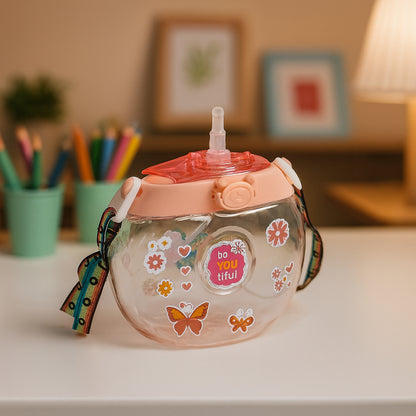 Round Belly Shape Kids Water Bottle (400ml  1 Set )