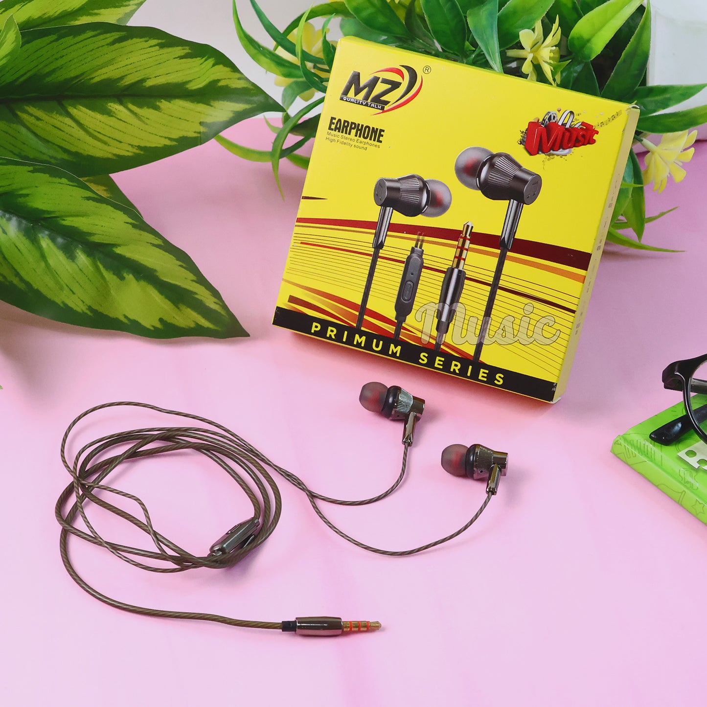 Premium Wired Earphones With Mic - (1 Pc)