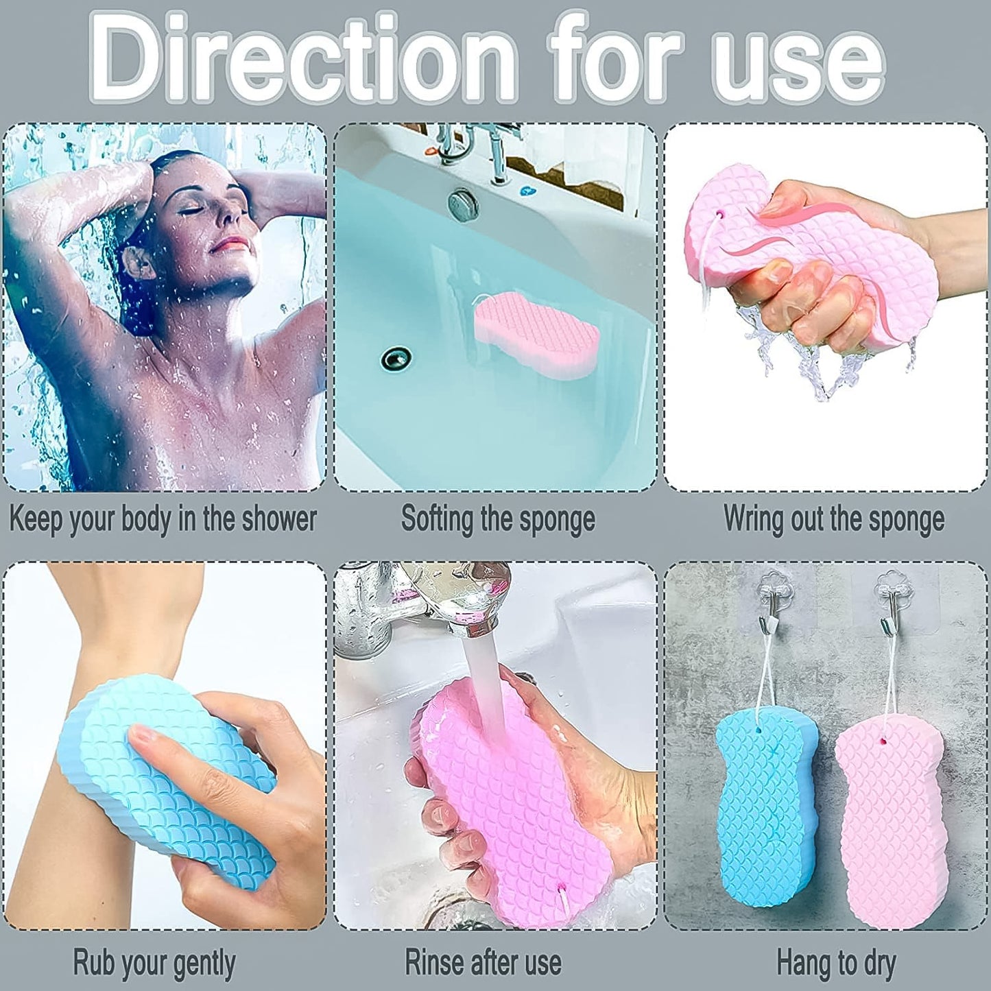 6234 Ultra Soft Exfoliating Sponge  Dead Skin Remover Sponge For Body  Face Scrubber For Women And Men